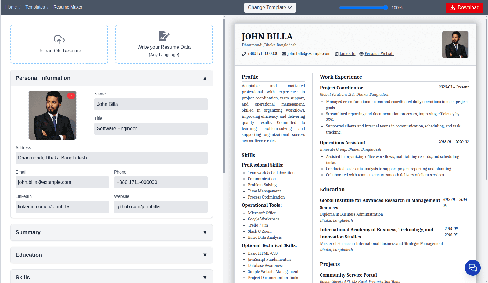 resume maker