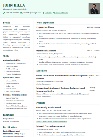 Europass Emerald template preview